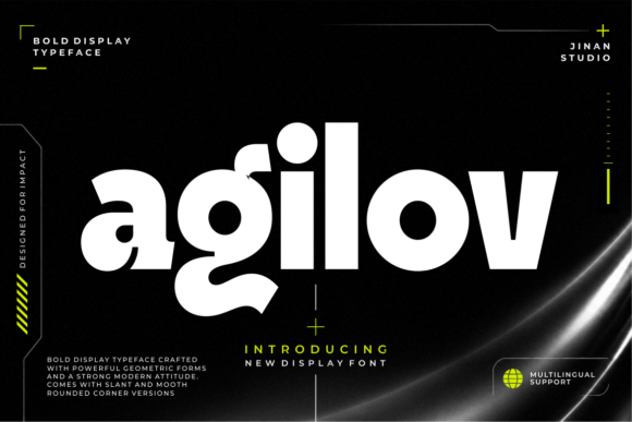 Agilov: A Bold Modern Display Font for Editorial Design