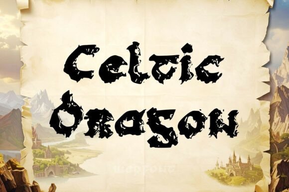 Celtic Dragon Typeface for Mystical Brand Identity