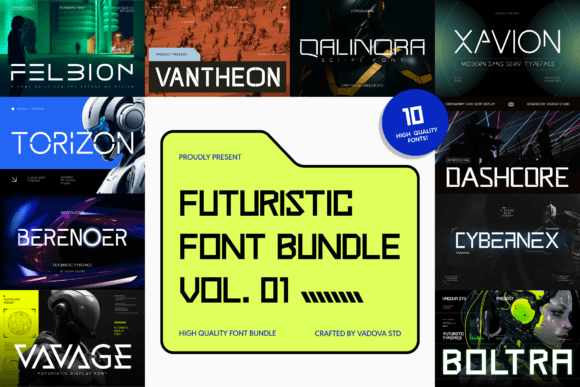 Futuristic Bundle Vol.01: A Modern Typeface for High-Tech Branding