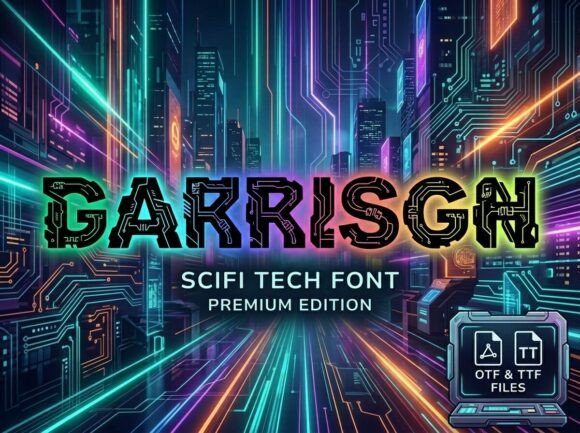 Garrison Ultra-Futuristic Display Typeface for Crafters