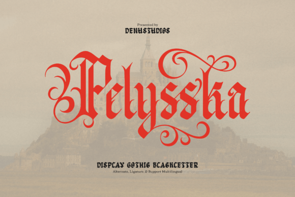 Pelysska Typeface: Dark Gothic Blackletter for Bold Campaigns