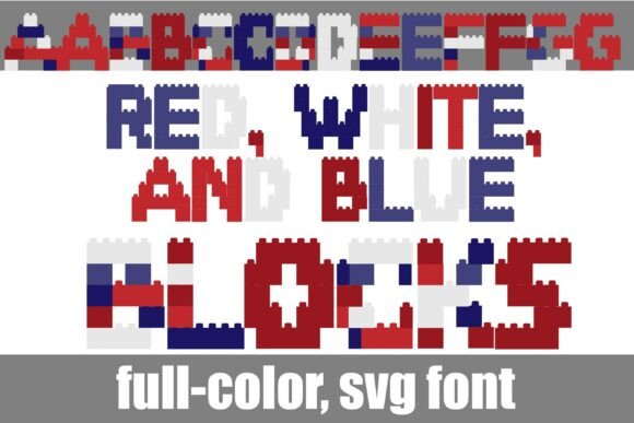 Red, White, and Blue Blocks: A Bold Display Font for Web Design