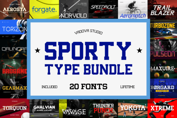 Sporty Type Bundle: The Energetic Typeface for Bold Campaigns