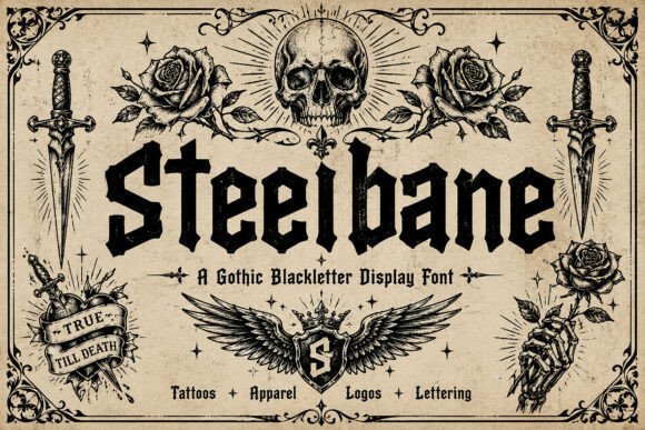 Steelbane: A Medieval Blackletter Typeface for Makers